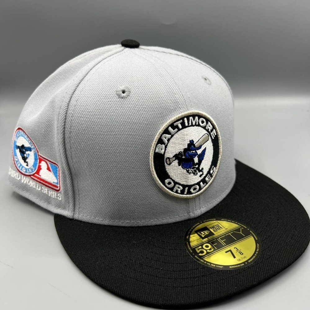 Baltimore Orioles Hat Men 7 3/8 Gray Black 59Fifty New Era Fitted Cap